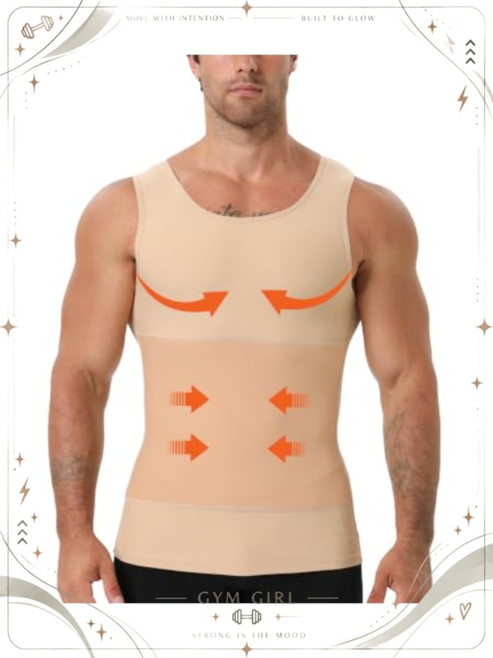 Men's Compression Shapewear Tank Top Nylon Spandex Slimming Vest